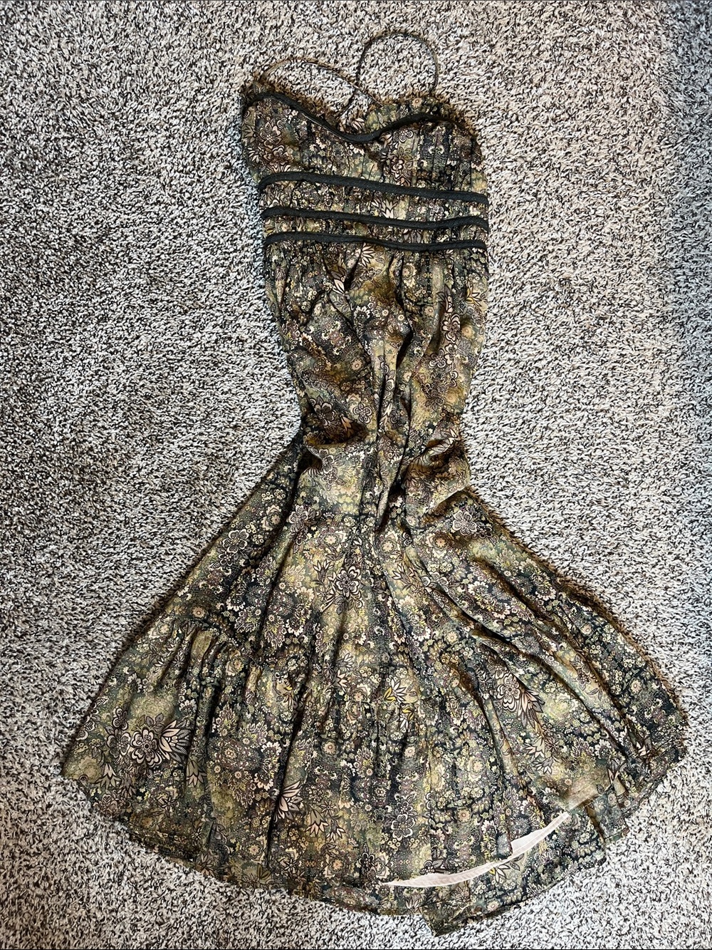 Dress Forum Olive Green Floral Maxi Dress
